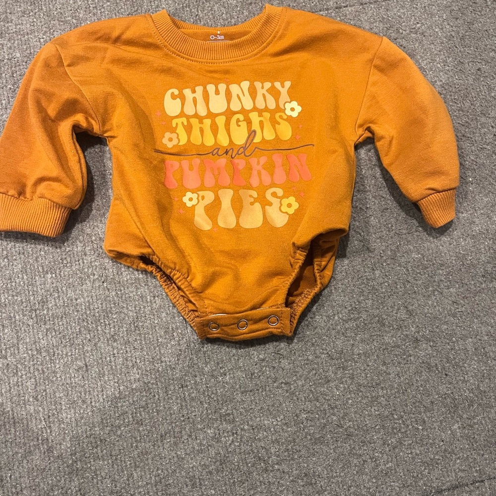 Orange Kids One Piece - Chunky Thighs and Pumpkin Pies